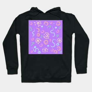 Cute baby pattern  flower and sun paint violet Hoodie